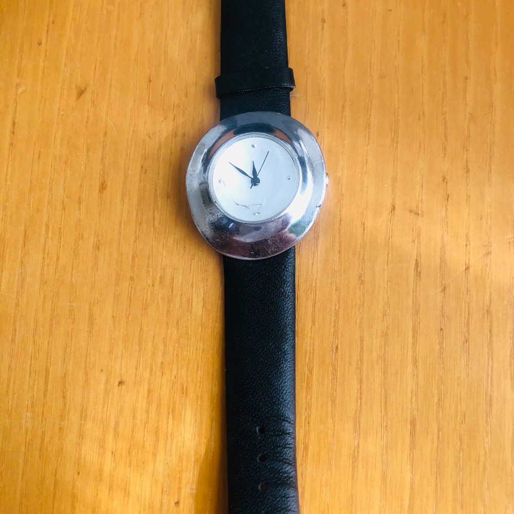 Mango Black and Silver Minimalist Ring-Style Watch